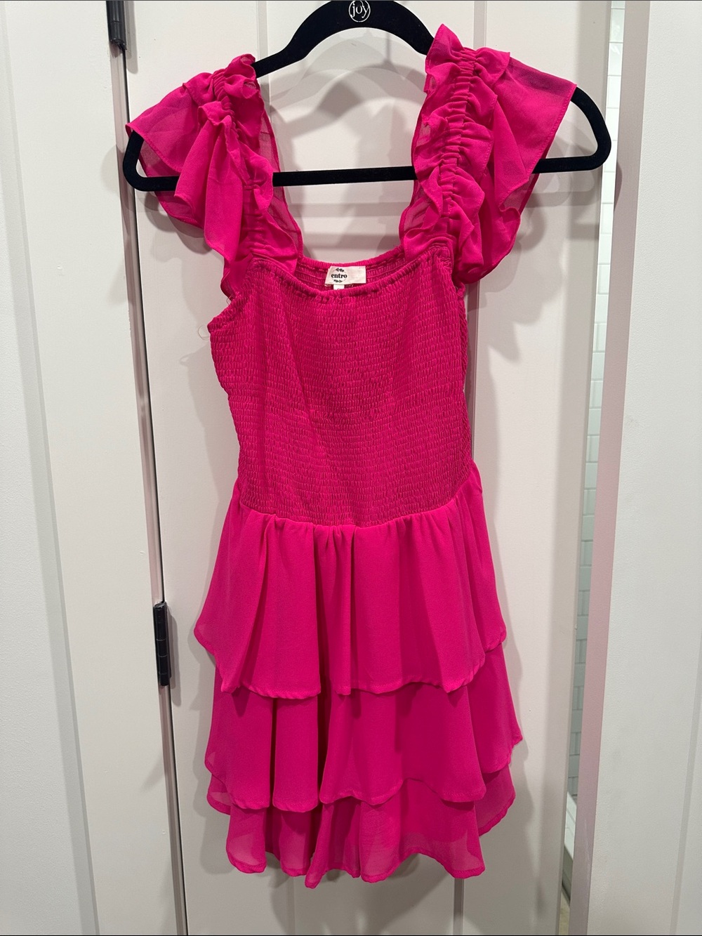 Hot Pink Ruffle Tiered Romper